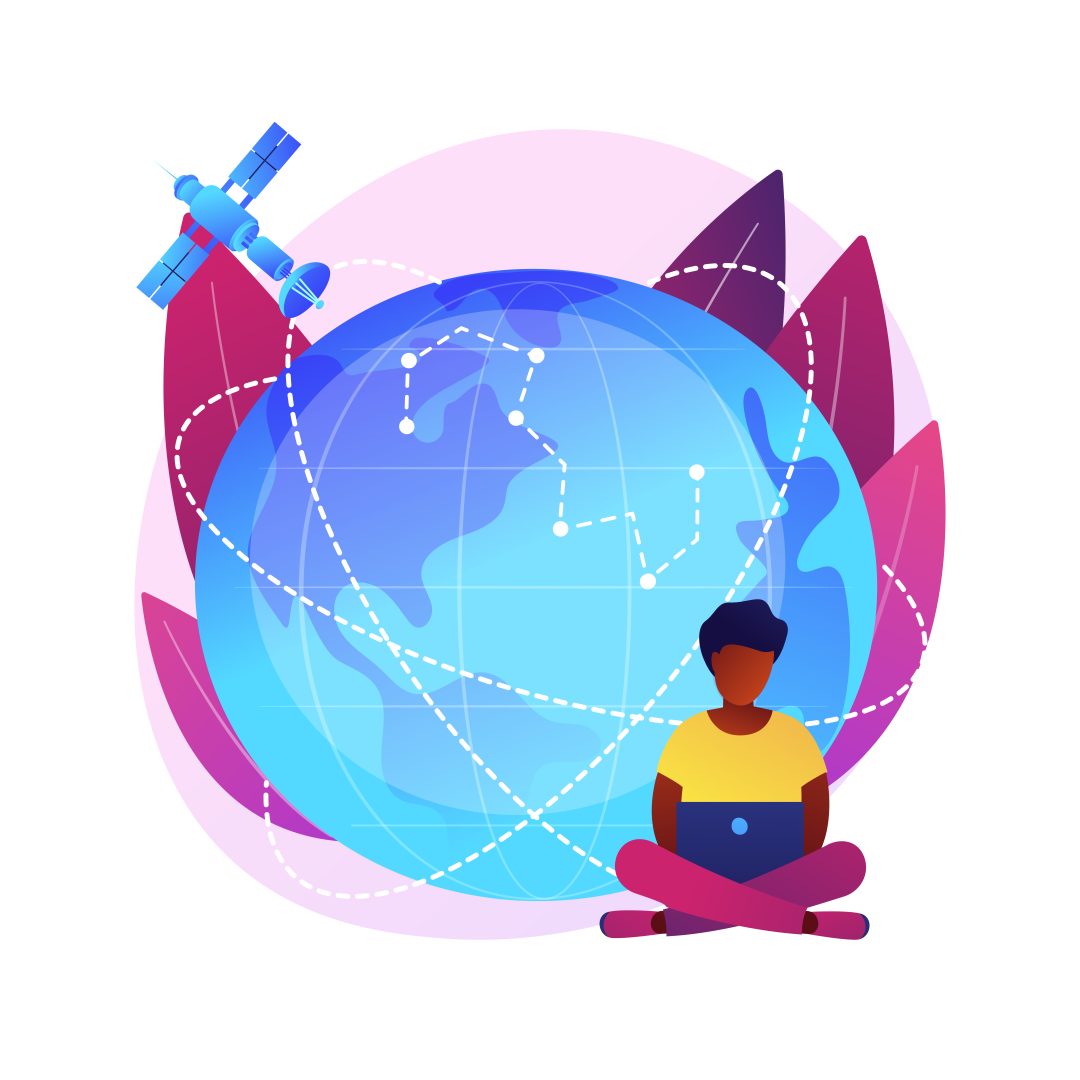 Physical network connection between earth station and TP network