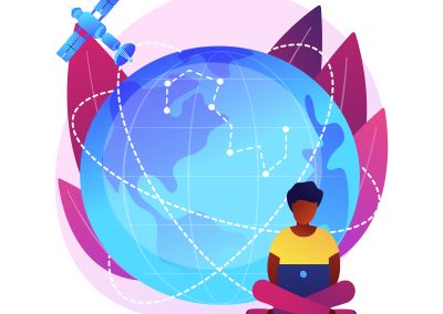 Physical network connection between earth station and TP network